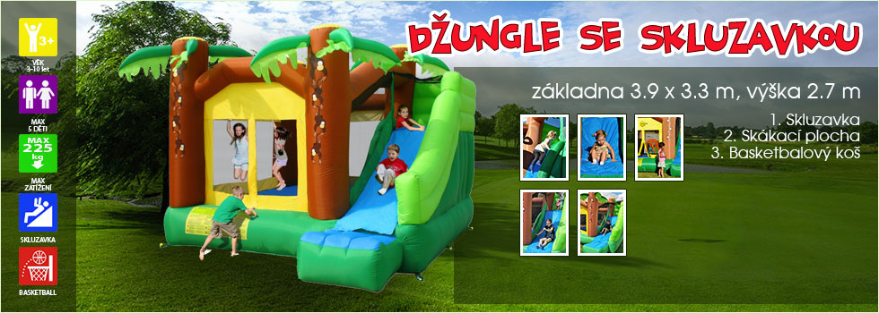 Půjčovna skákacích hradů v Opavě | DŽUNGLE SE SKLUZAVKOU